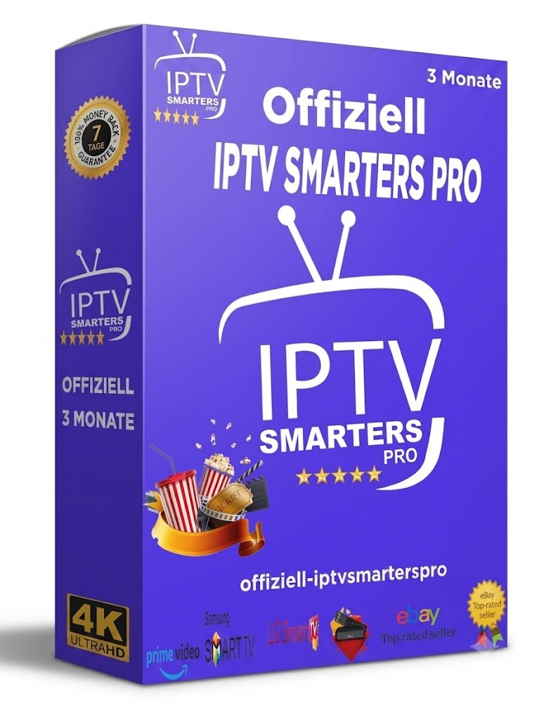 3 Monate Premium IPTV Smarters Pro (2 Anschlüsse)